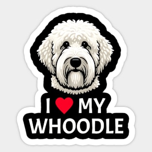 I love my Whoodle - Love dog statement Sticker